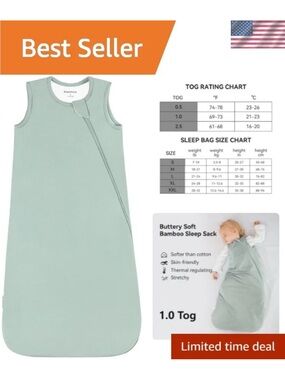 BubblePanda Rayon Made from Bamboo Sleep Sack XXL
1.0 Tog Soft Toddler Slee..